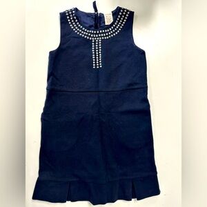 Crewcuts Navy Jewel Embellished Ruffle Shift Dress 6